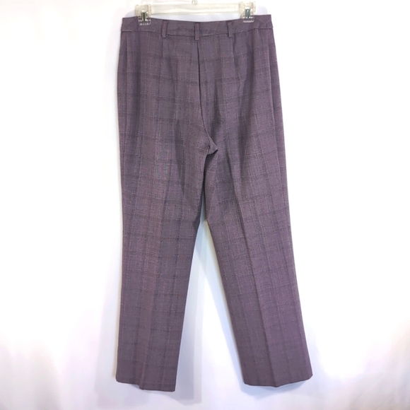 Sag Harbor Purple Plaid Front Pockets Zipper and Button Closure Size 10P - Picture 3 of 8